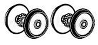 PIKO ET51100-41 - H0 - Radsatz mit Zahnrad und Haftreifen (2 Stück) - DC